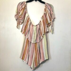 BP  Colorful Stripe Romper Shorts- Size Medium